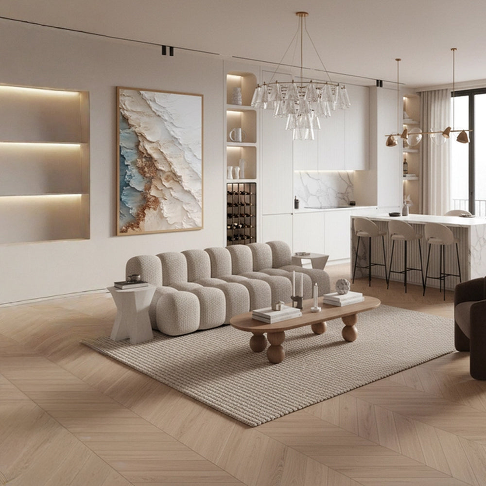 Coastal Layers Harmony – Abstract Textured Hand-Painted Oil Wall Art