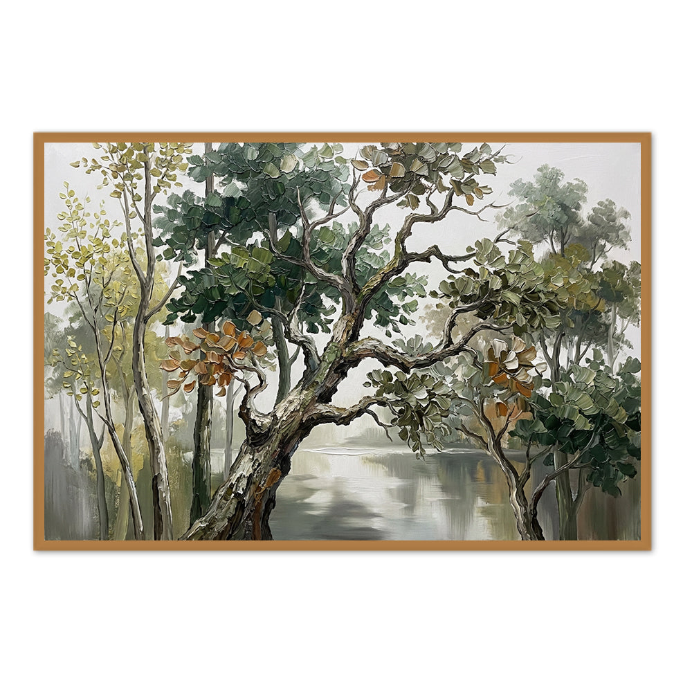 Forest Landscape Painting – Impressionist Palette Knife Style  Handcrafted Painting artwall