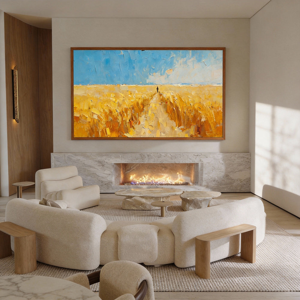 Path of Light – Impressionist Landscape Texture Painting, Handmade Oil Wall Art-Landscape Orientation