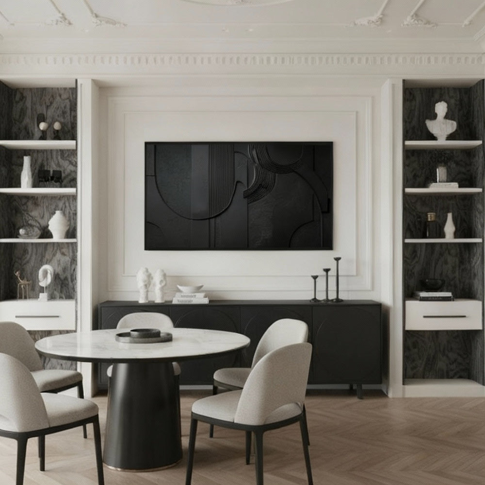 Obsidian Flow Handmade Painting-Horizontal Orientation