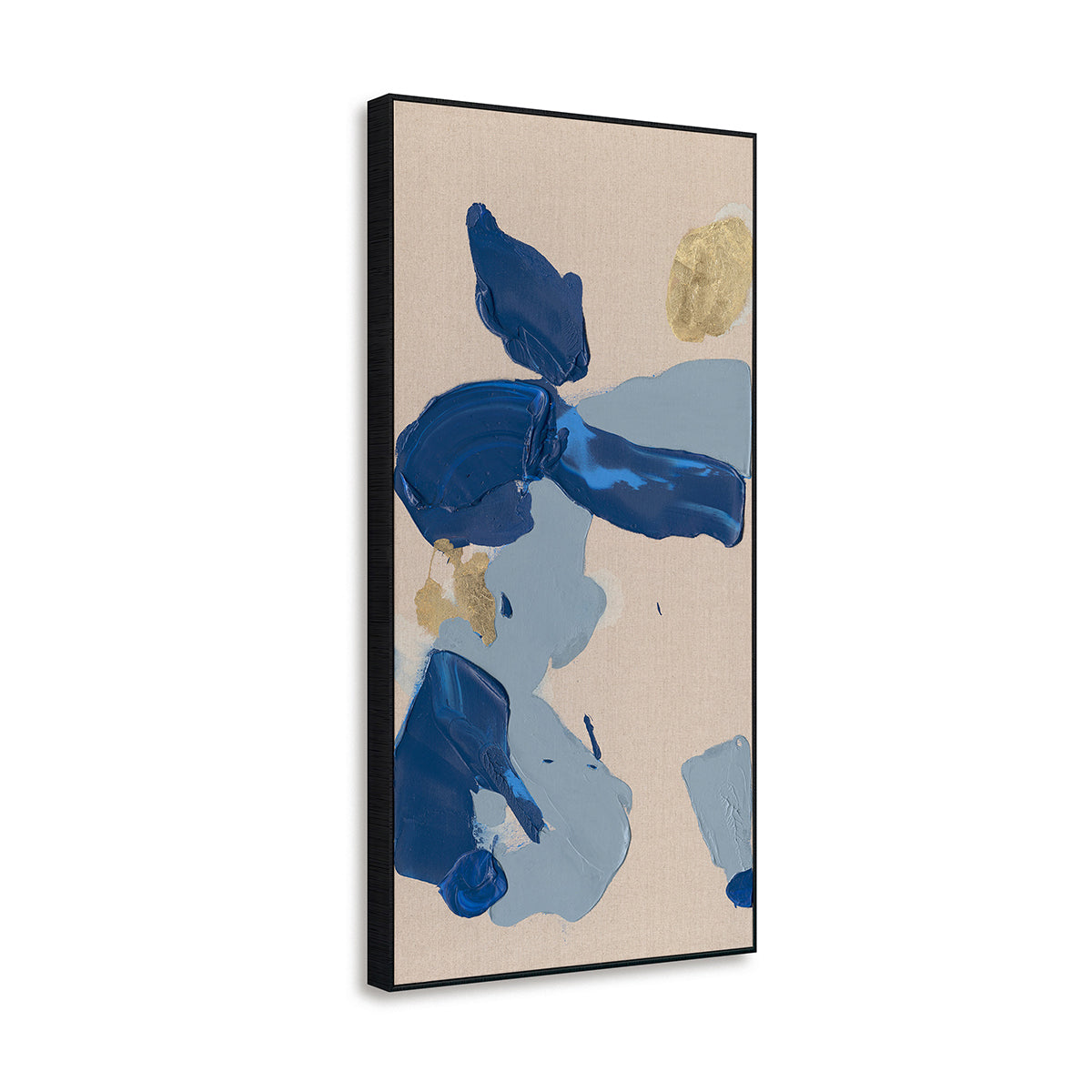 Navy Blue & Gold Textured Brushstrokes