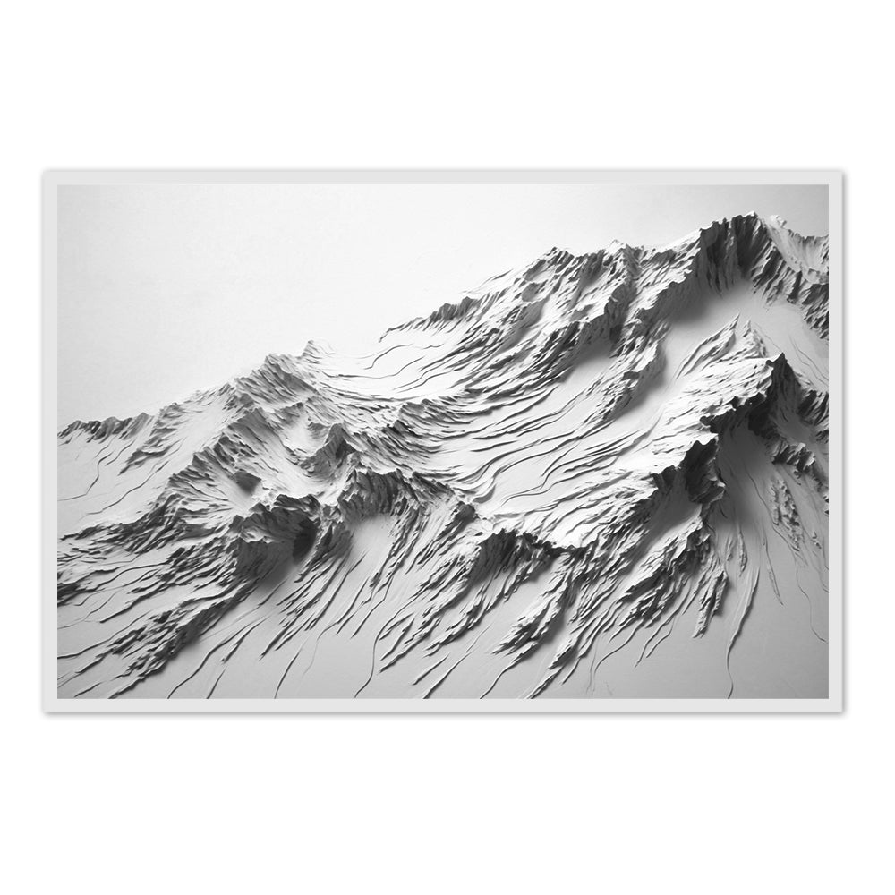 Mountain Landscape Paper Relief Art, 3D Wall Art, Handcrafted Mountain Design
