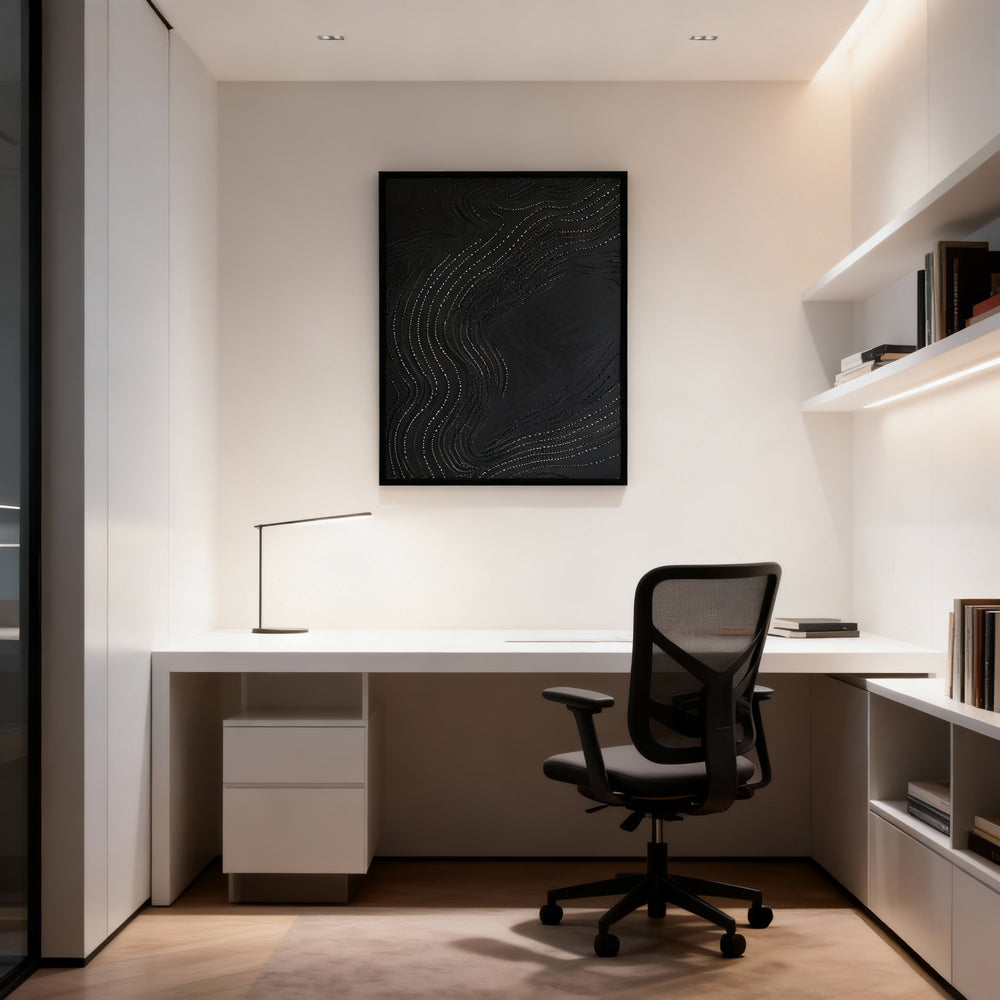 Flow Line Pattern Theme Painting – Minimalist Abstract Style Handmade Texture Wall Art