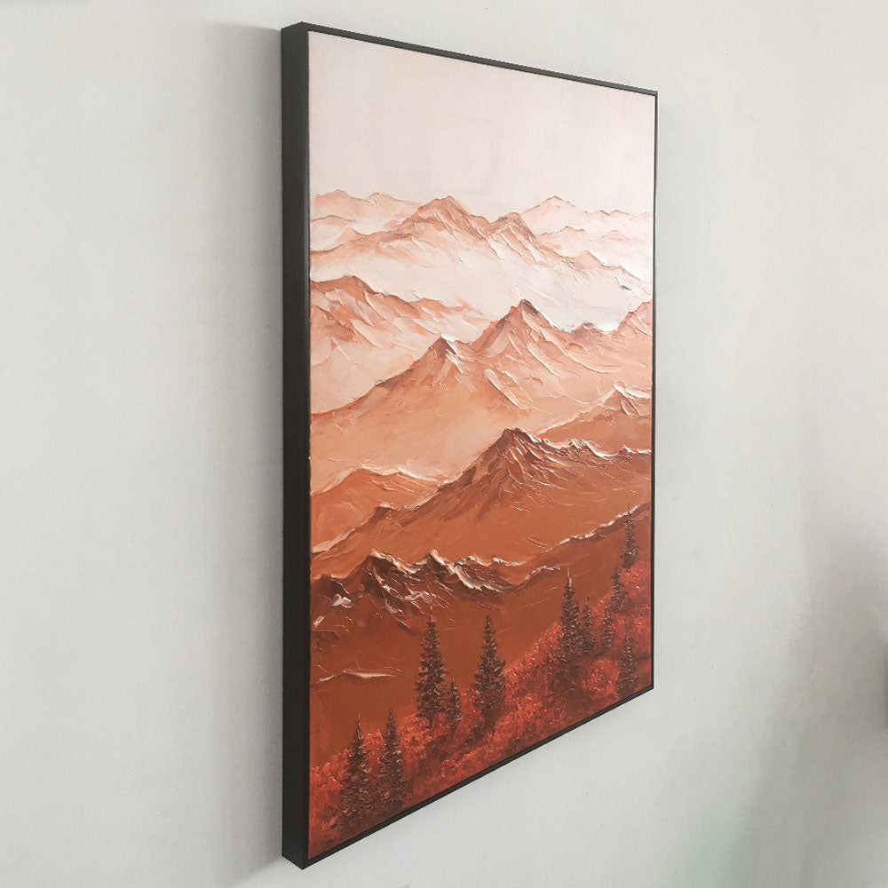 Majestic Mountain Serenity – Abstract Texture Landscape in Warm