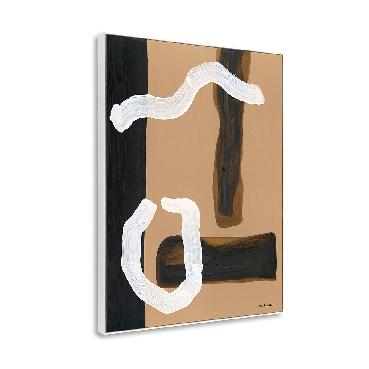 Organic forms meet geometric strength, blending natural warmth with abstract sophistication.