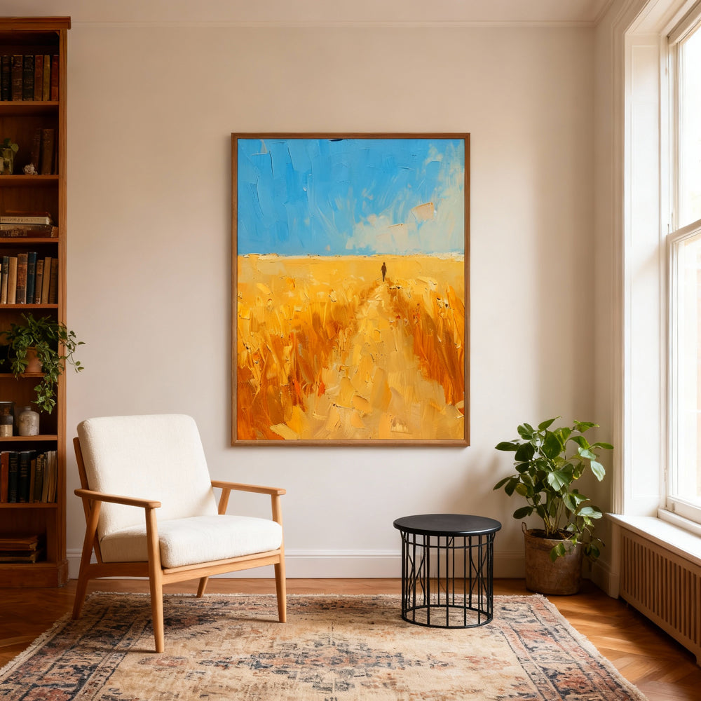 Path of Light – Impressionist Landscape Texture Painting, Handmade Oil Wall Art
