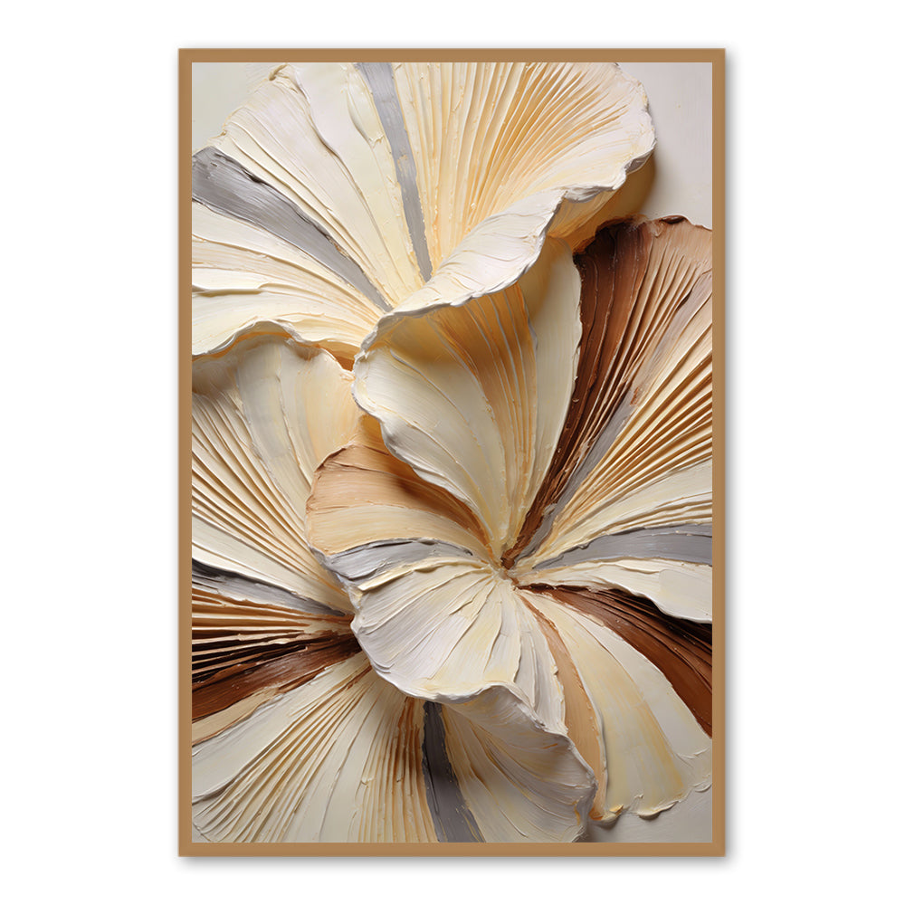 Golden Bloom Abstraction | Textured Floral Style Handmade Oil Painting Wall Art