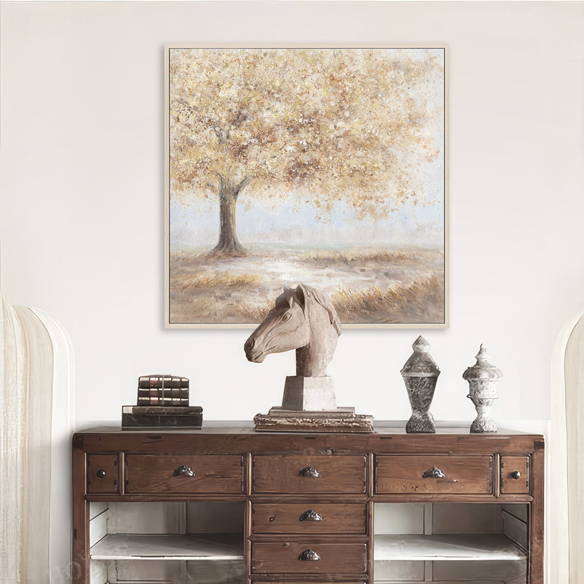 Hand-Painted Wall Art Golden Tree of Life