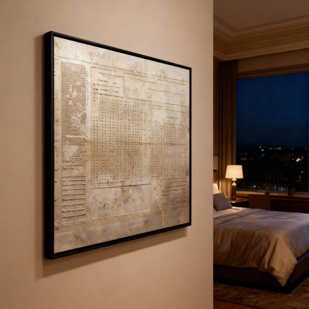 Architectural Memory – Minimalist Abstract Texture Painting, Handmade Oil Wall Art for Modern Interiors