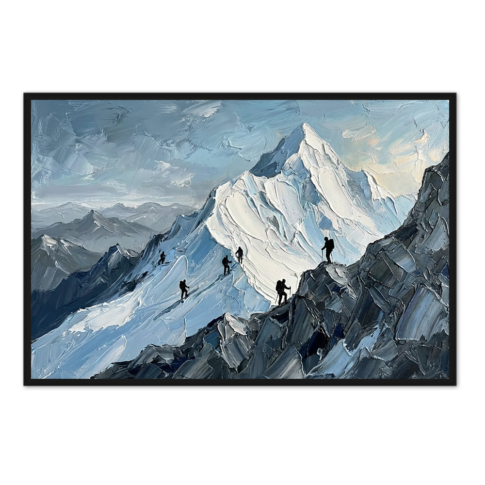 Ascend the Summit – Impressionist Alpine Expedition Oil-Style Artwork Handcrafted Painting