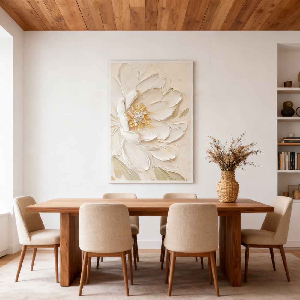 Pure Bloom Texture Art – Impressionistic Floral Style Handmade Oil Painting Wall Art