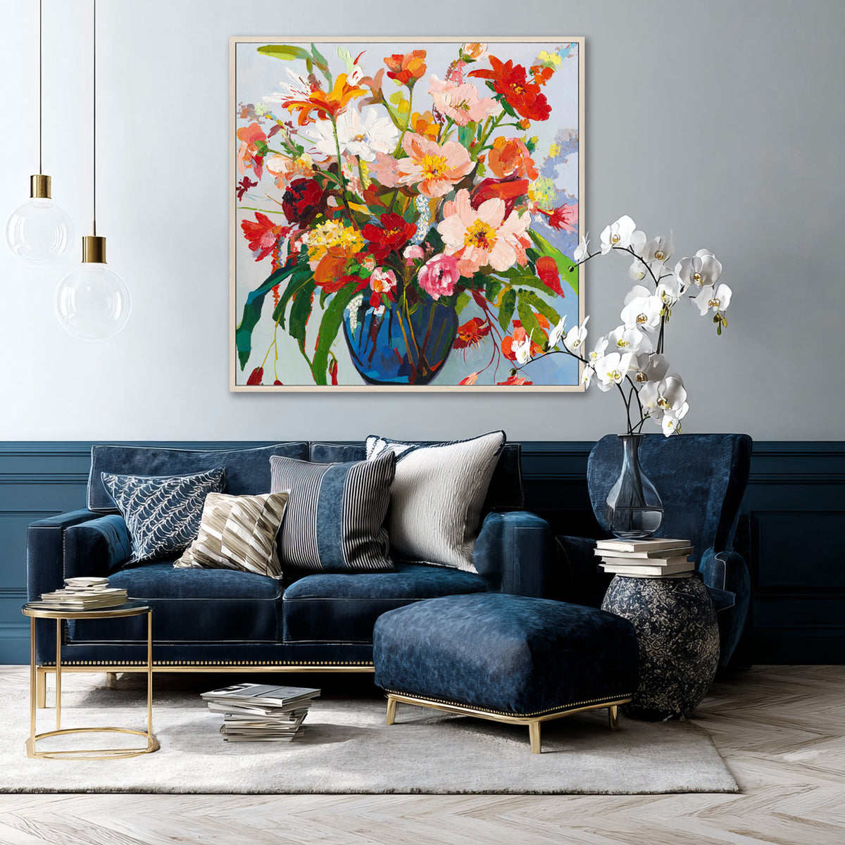 Hand-Painted Floral Symphony Impressionist Flower Art