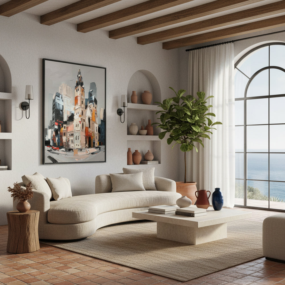 The Pulse of the City Handcrafted Painting