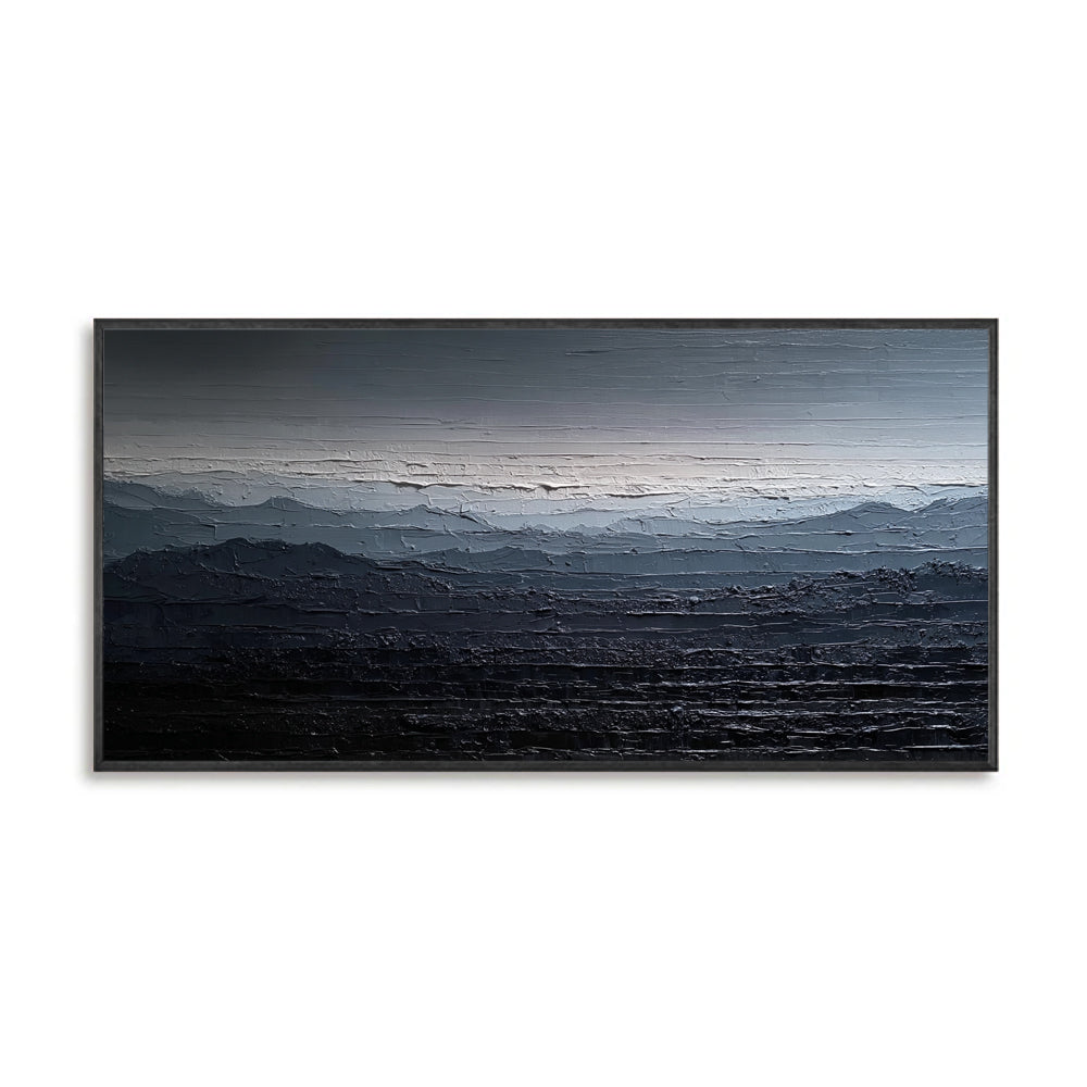 Silent Ridge – Modern Abstract Landscape Texture Painting, Handmade Oil Wall Art for Contemporary Interior Decoration
