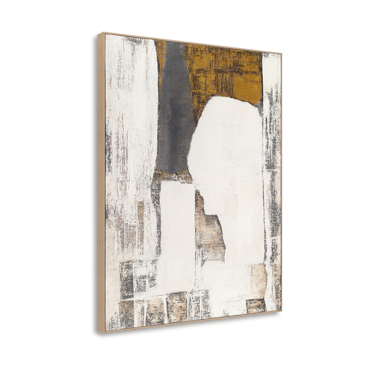 Modern Abstract with Textured Neutrals and Ochre Accent