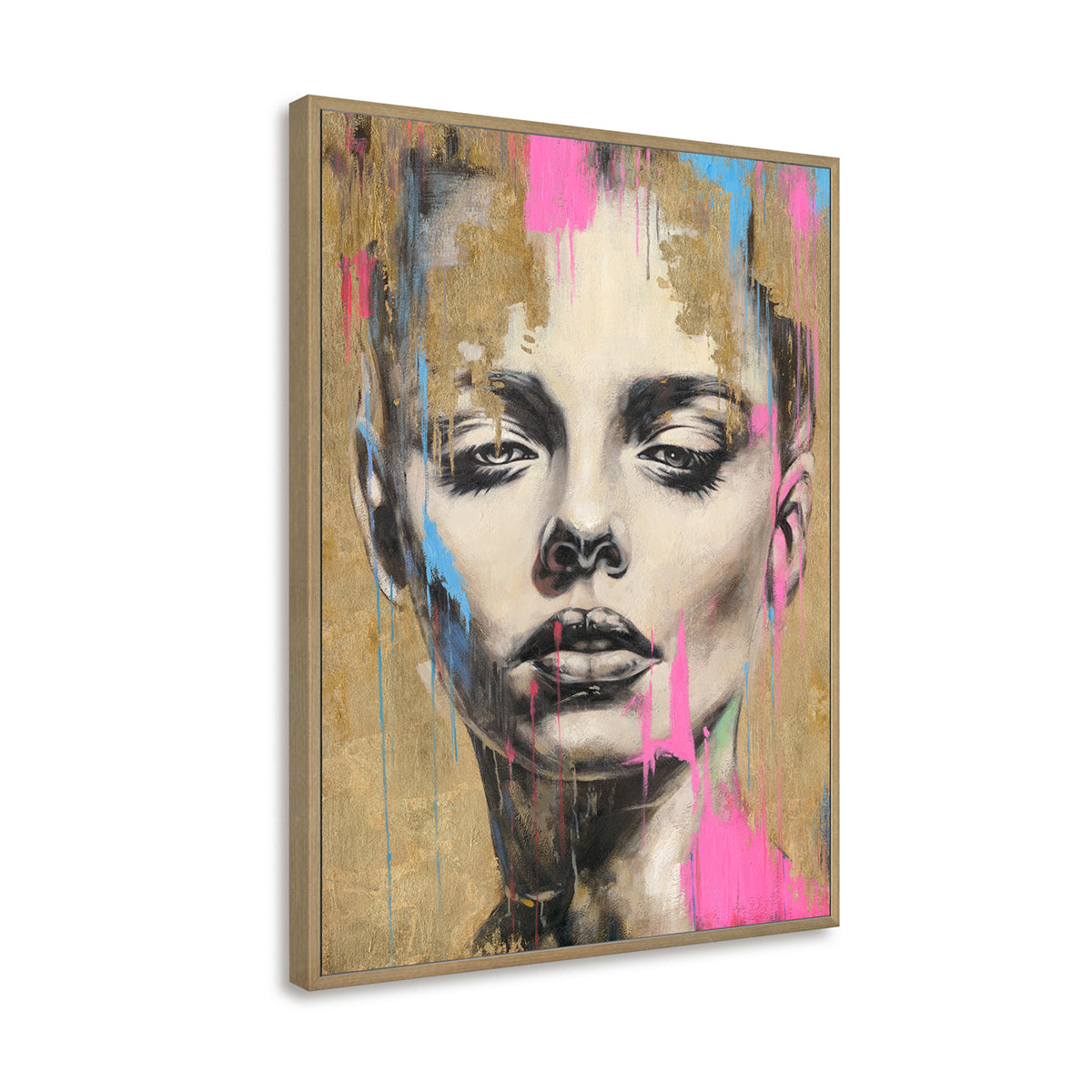Handmade Abstract Portrait Painting Contemporary Face Art on Canvas