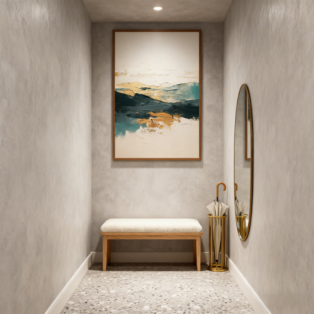 Green–Gold Horizon Landscape · Abstract Impressionist Style · Modern Wall Art Texture handmade paintings