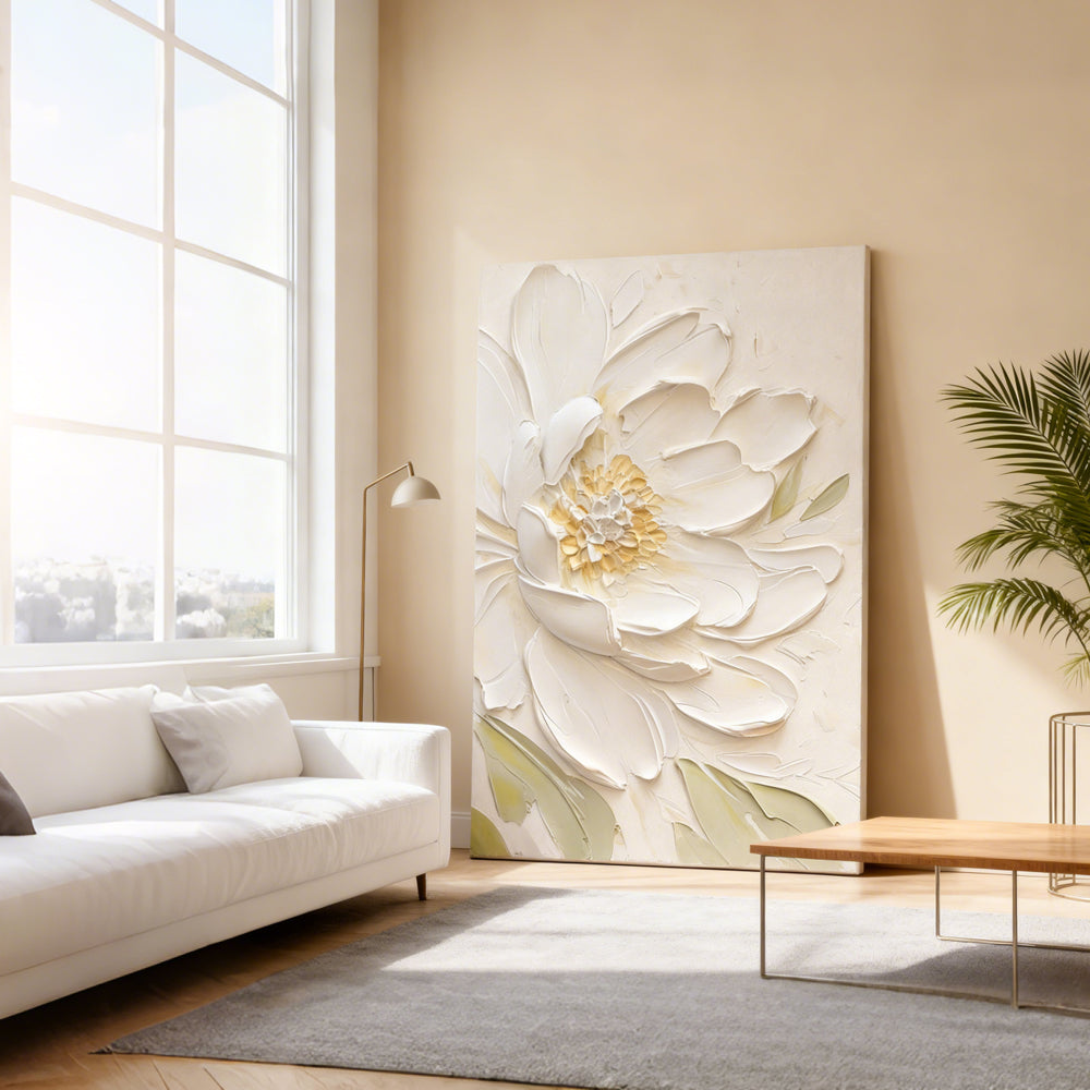 Pure Bloom Texture Art – Impressionistic Floral Style Handmade Oil Painting Wall Art