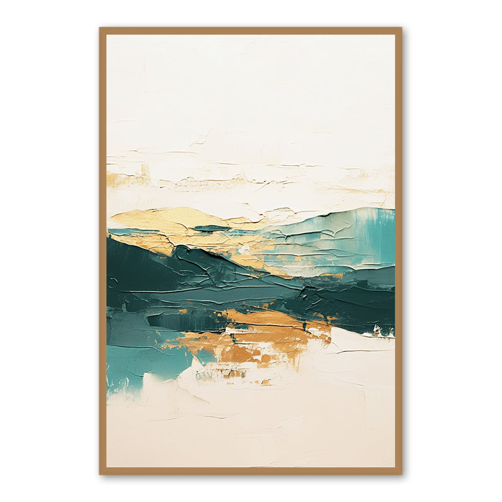 Green–Gold Horizon Landscape · Abstract Impressionist Style · Modern Wall Art Texture handmade paintings