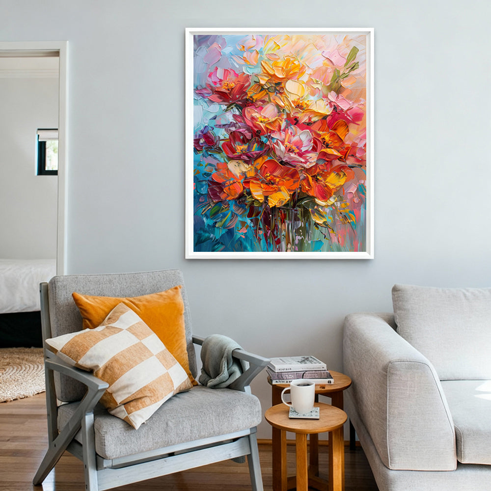 Morning Blossoms – Impressionist Floral Texture Painting