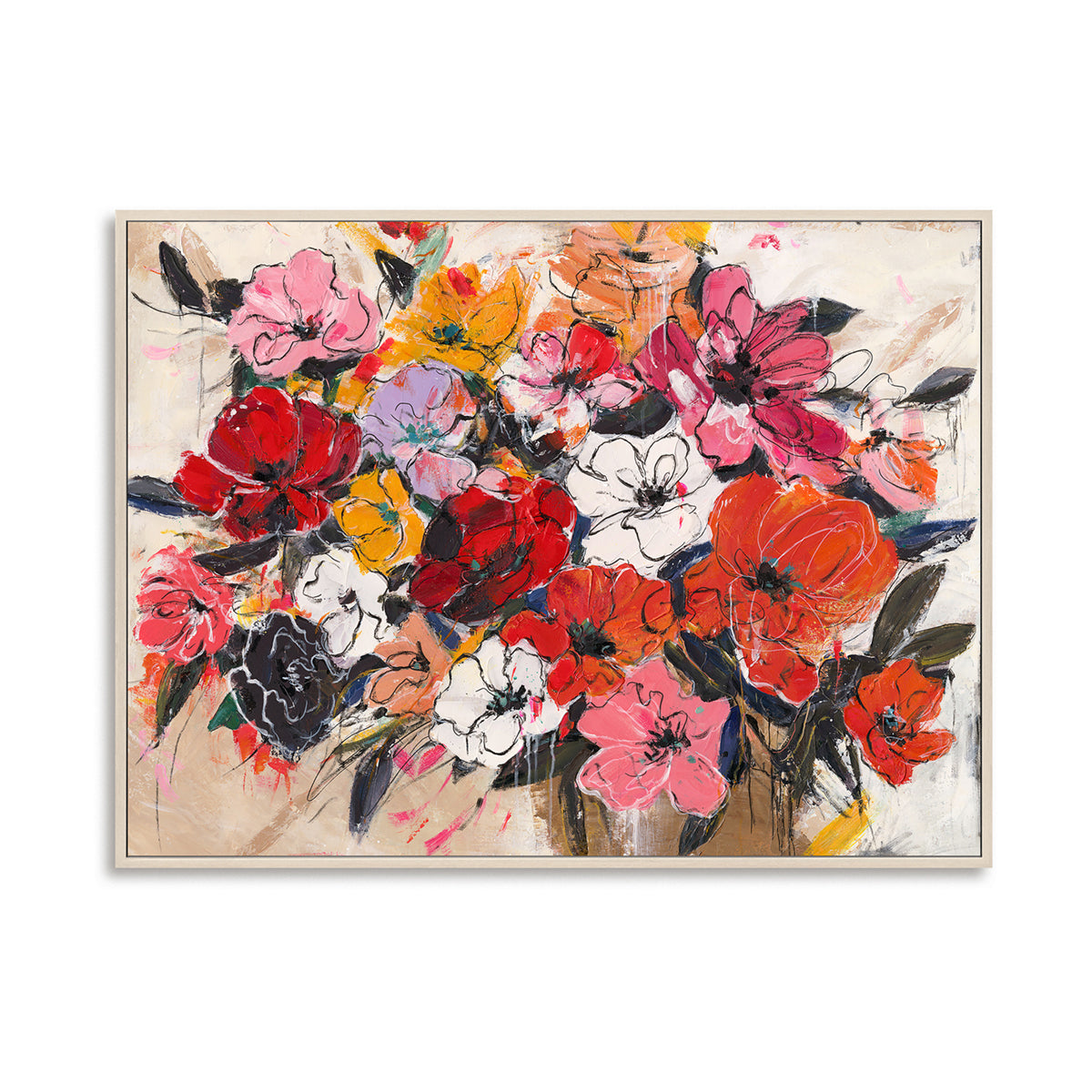 Pintura artesanal Primavera en plena floración Arte floral audaz