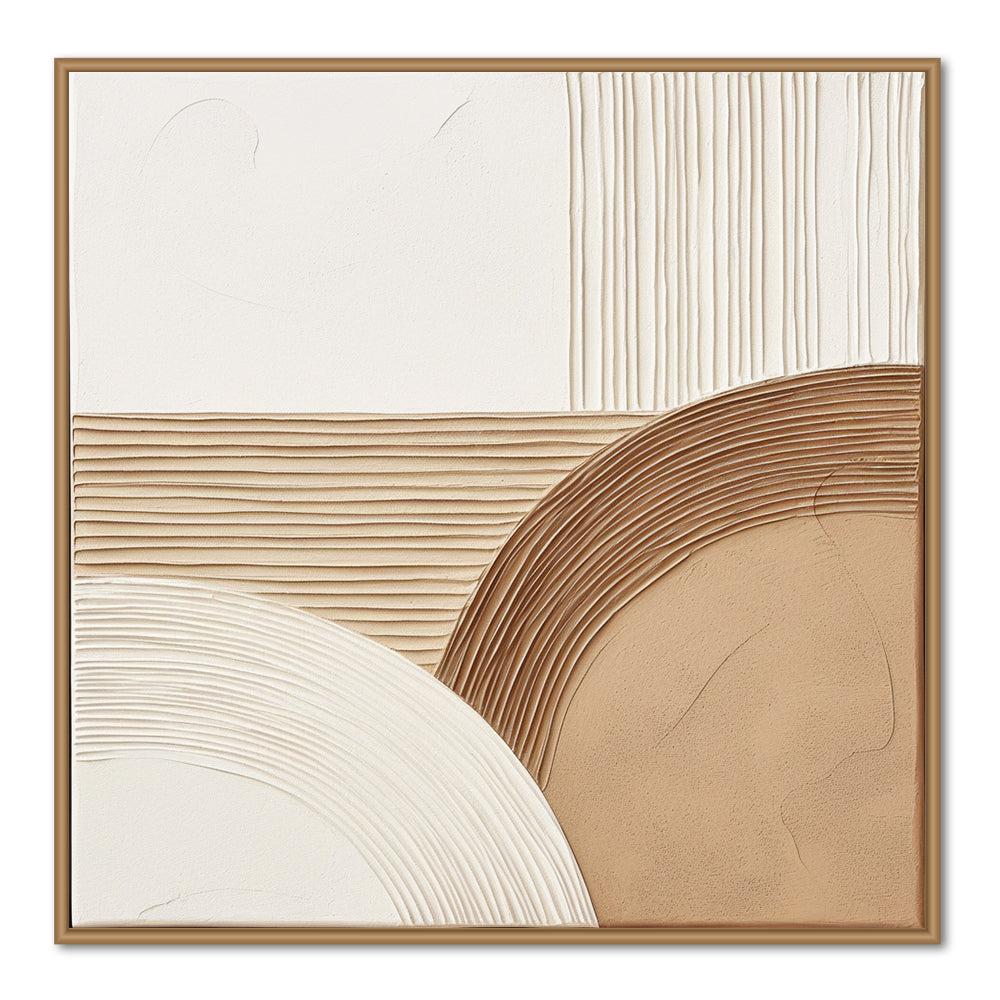 Geometric Serenity - Handcrafted Oil Painting, Abstract Wall Art