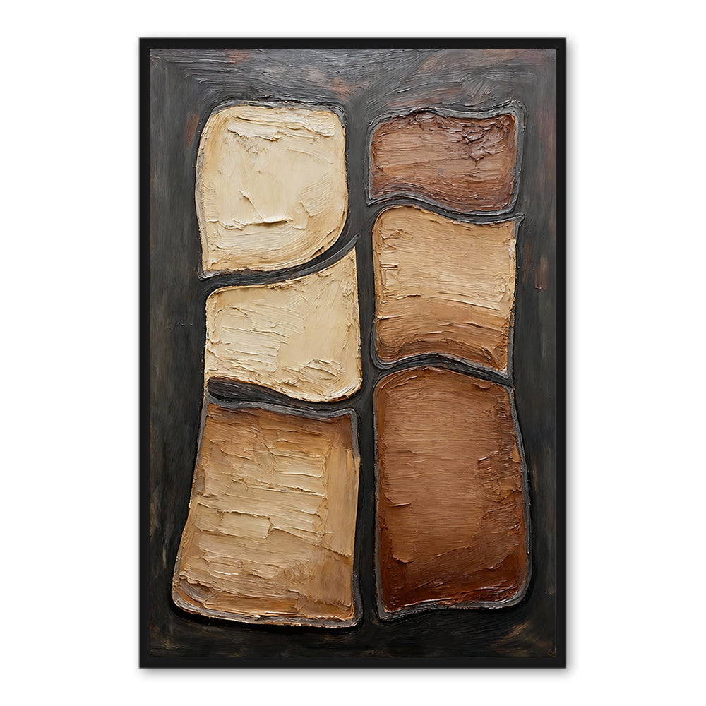 Textured Abstract Blocks – Handcrafted Oil Painting – Modern Wall Art