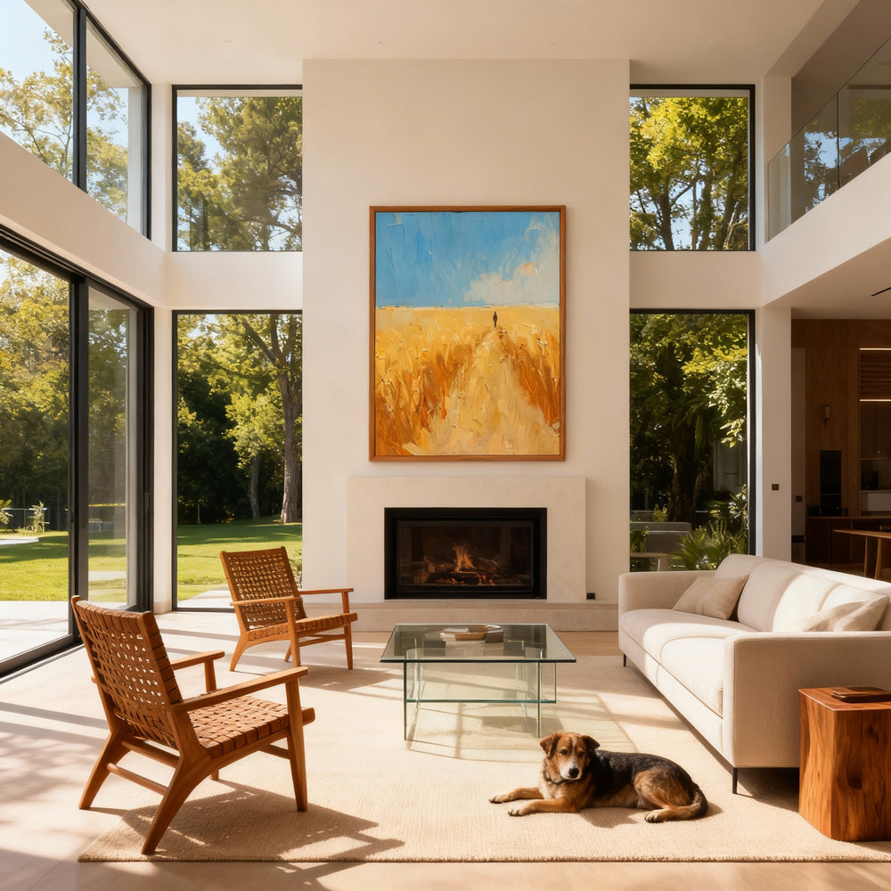 Path of Light – Impressionist Landscape Texture Painting, Handmade Oil Wall Art