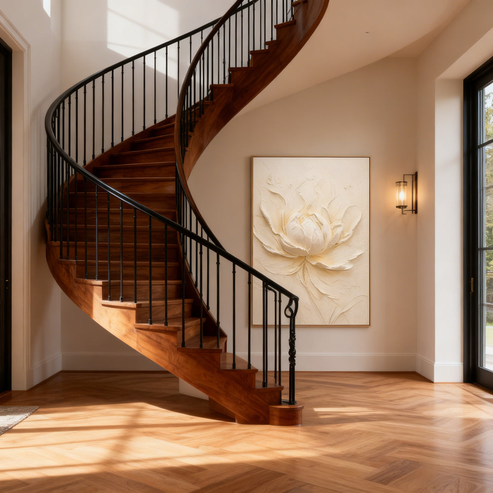 Radiant Petal Texture Art – Impressionistic Floral Style Handmade Oil Painting Wall Art