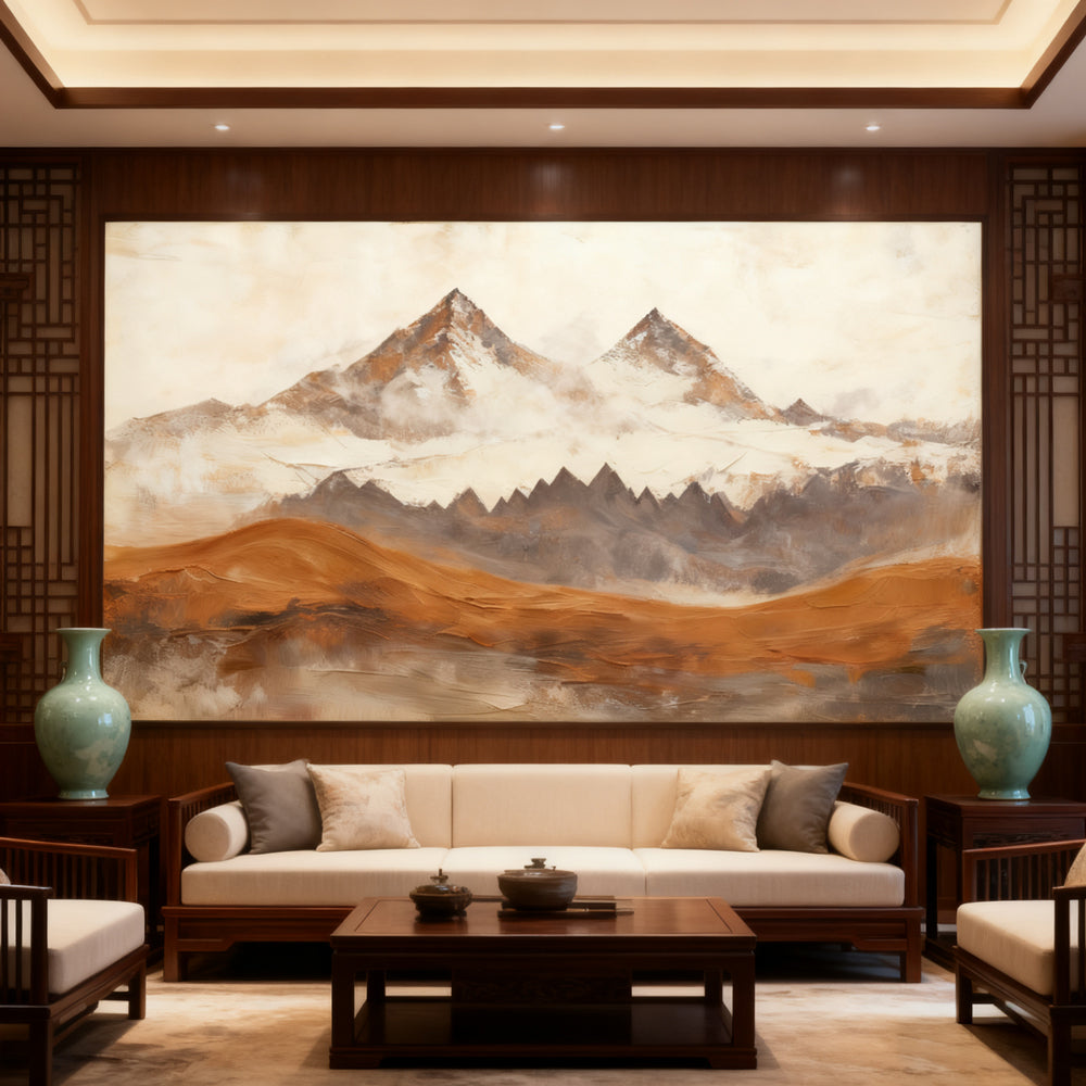 Mountain Landscape Painting – Textured Contemporary Style Handcrafted Painting artwall