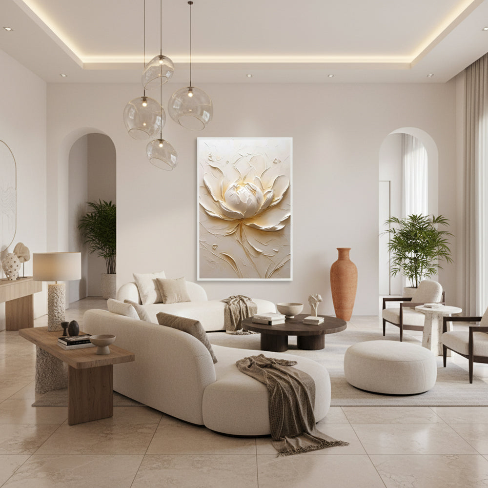 Radiant Petal Texture Art – Impressionistic Floral Style Handmade Oil Painting Wall Art