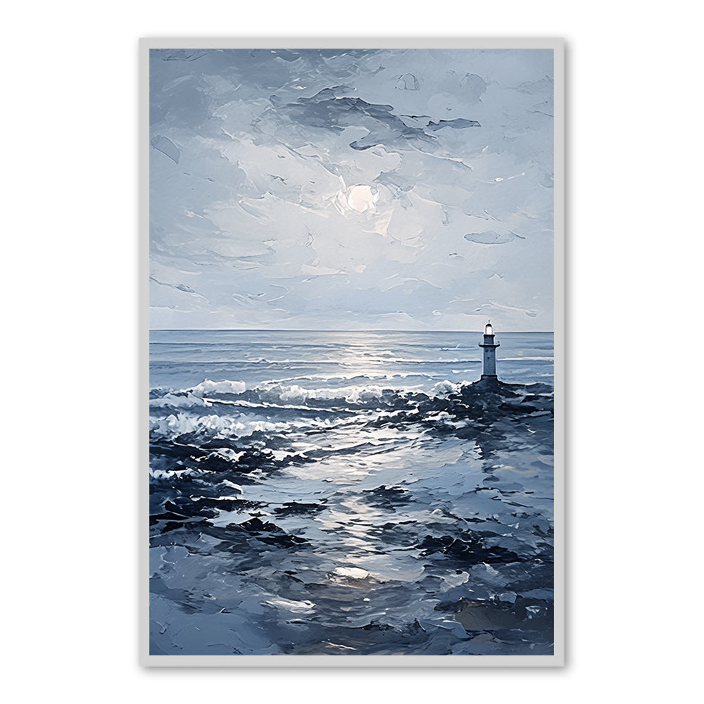 Lighthouse Seascape Theme Painting – Impressionist Style