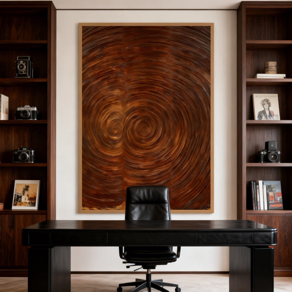 Spiral Wooden - Texture Art Theme, Abstract Style Hand - Painted Oil Painting Wall Art