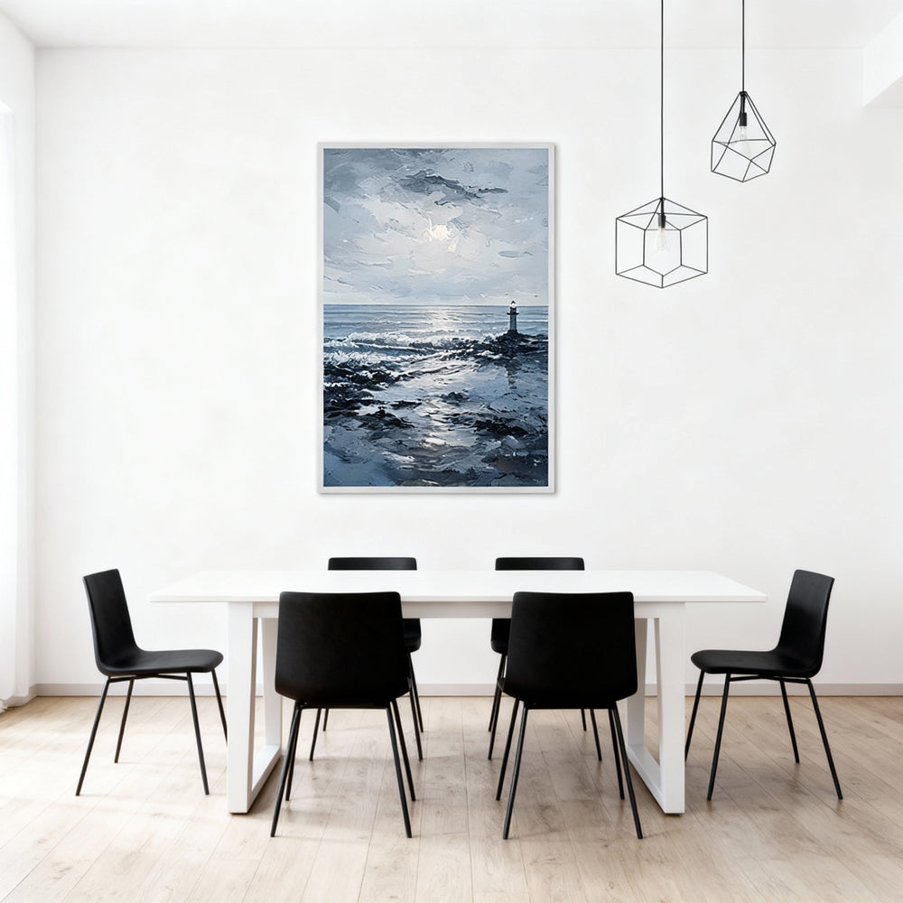 Lighthouse Seascape Theme Painting – Impressionist Style