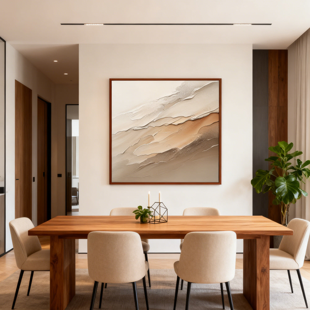 Desert Drift Texture Art – Modern Abstract Style Handmade Oil Painting Wall Art