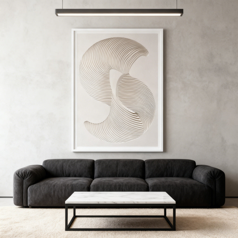 Abstract Wave Sculpture - Handcrafted Wall Art, Paper Art, Unique Art Piece