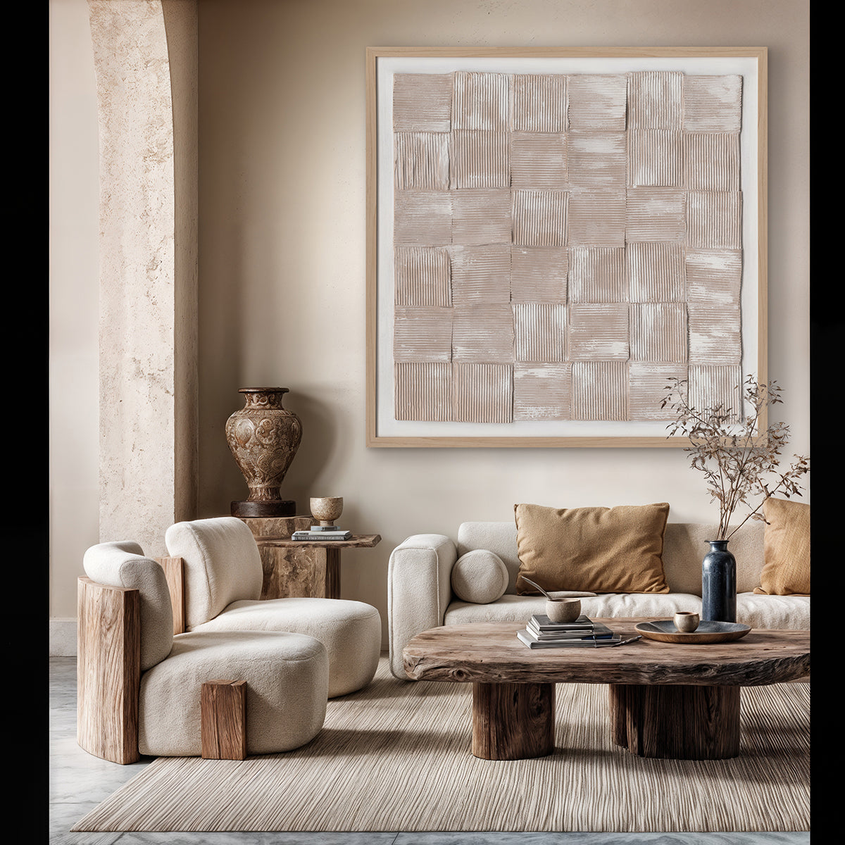 Textured neutrals woven into harmony, bringing warmth, balance, and timeless elegance home.