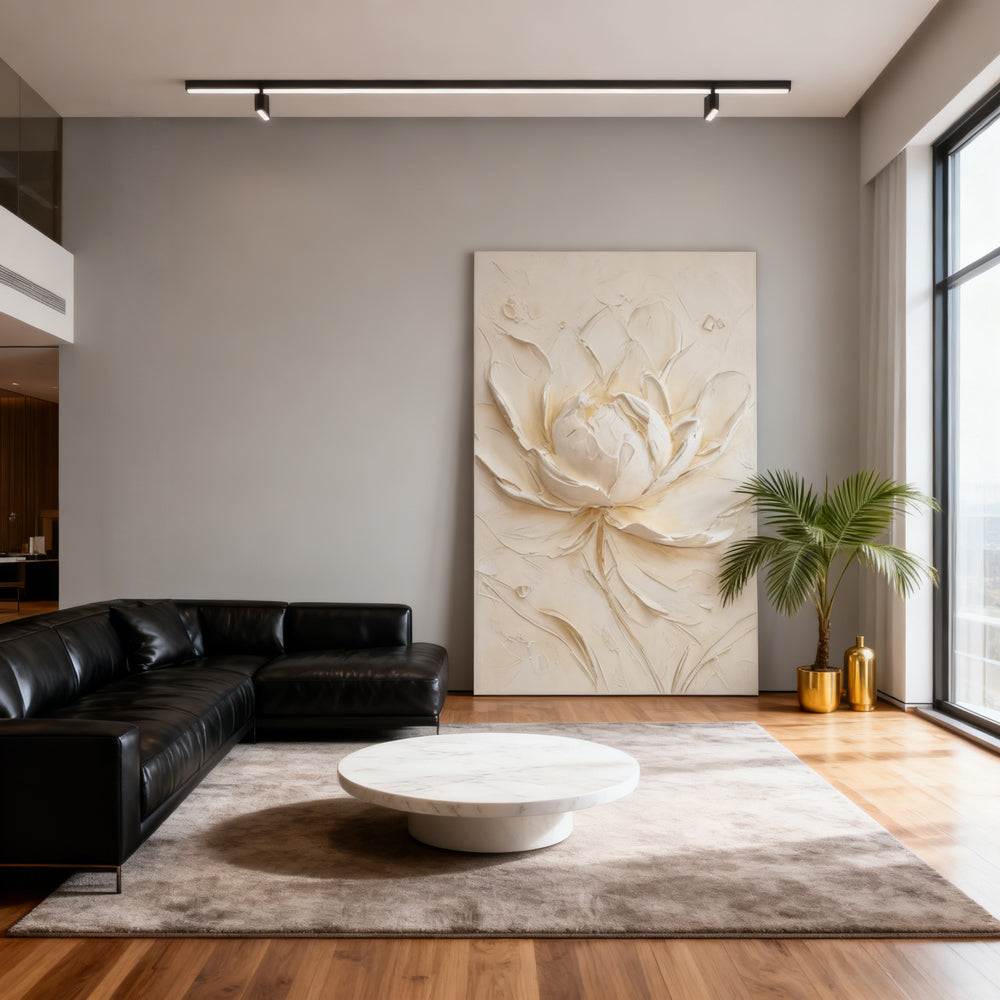 Radiant Petal Texture Art – Impressionistic Floral Style Handmade Oil Painting Wall Art