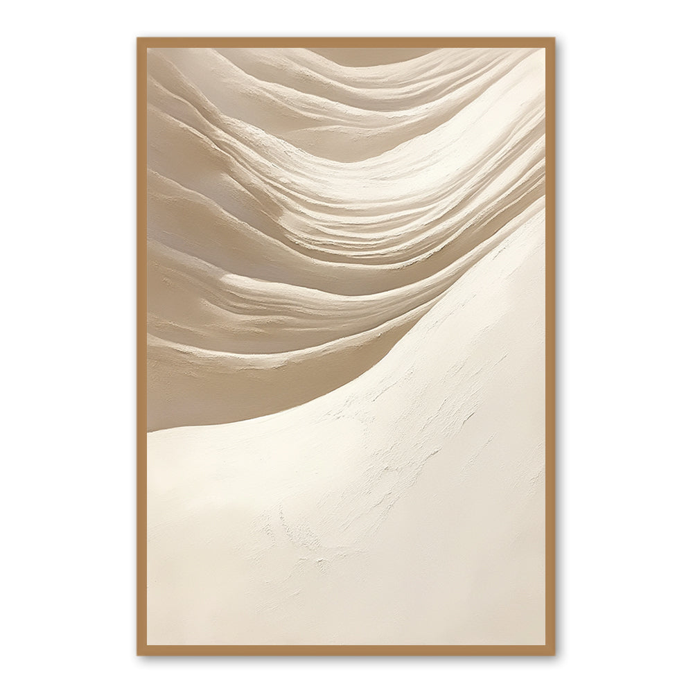 Desert Wave Serenity – Minimalist Style Handmade Oil Painting Wall Art