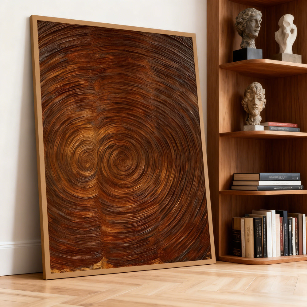 Spiral Wooden - Texture Art Theme, Abstract Style Hand - Painted Oil Painting Wall Art