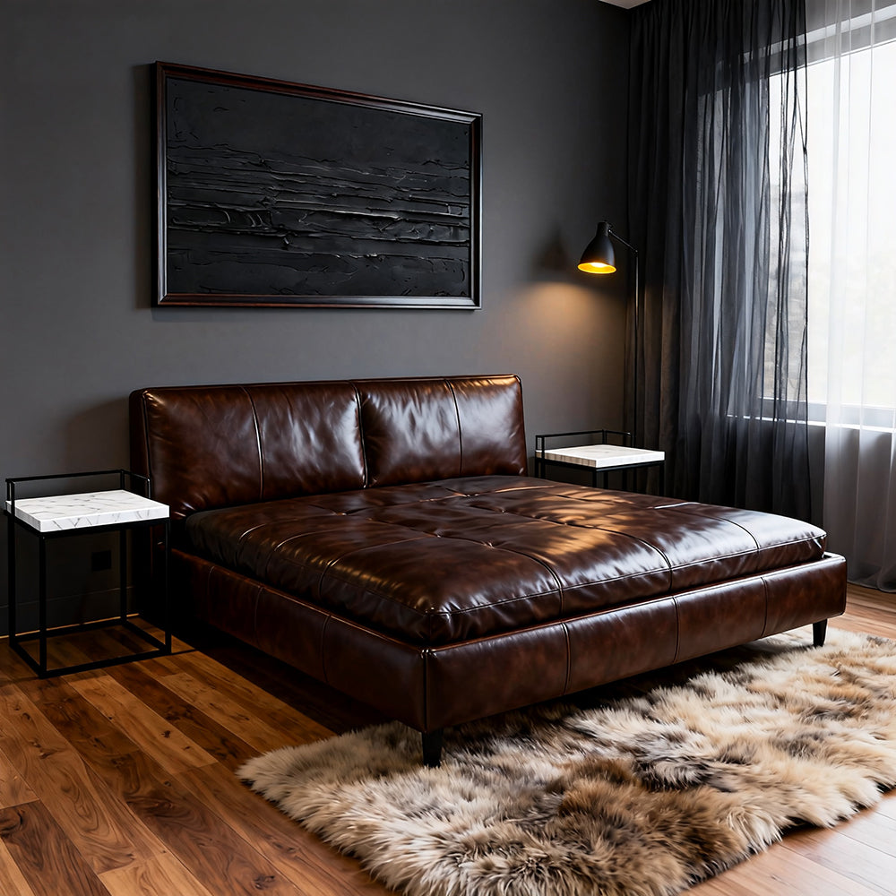 Midnight Horizon – Minimalist Abstract Texture Painting, Handmade Oil Wall Art for Modern Interior Decoration