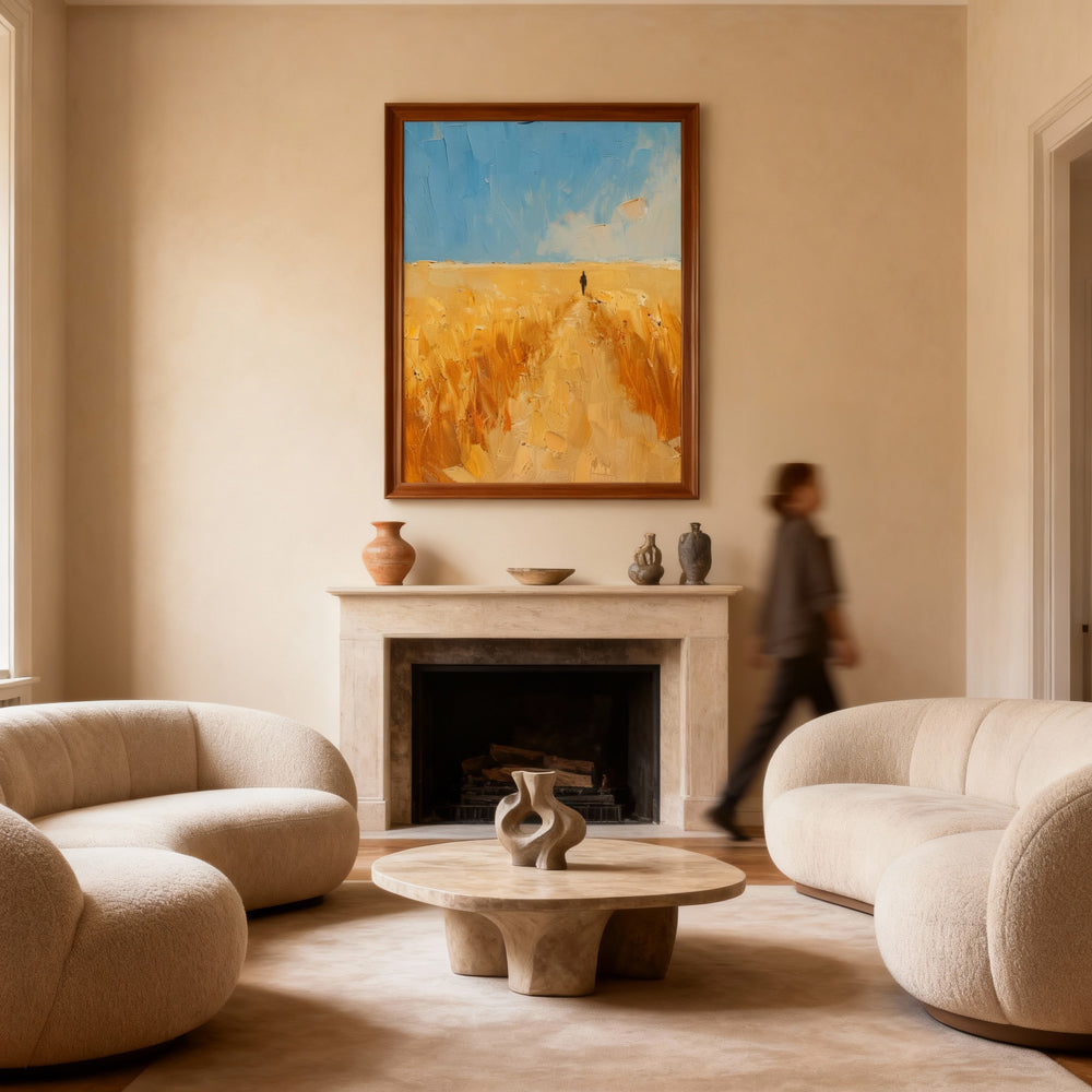 Path of Light – Impressionist Landscape Texture Painting, Handmade Oil Wall Art