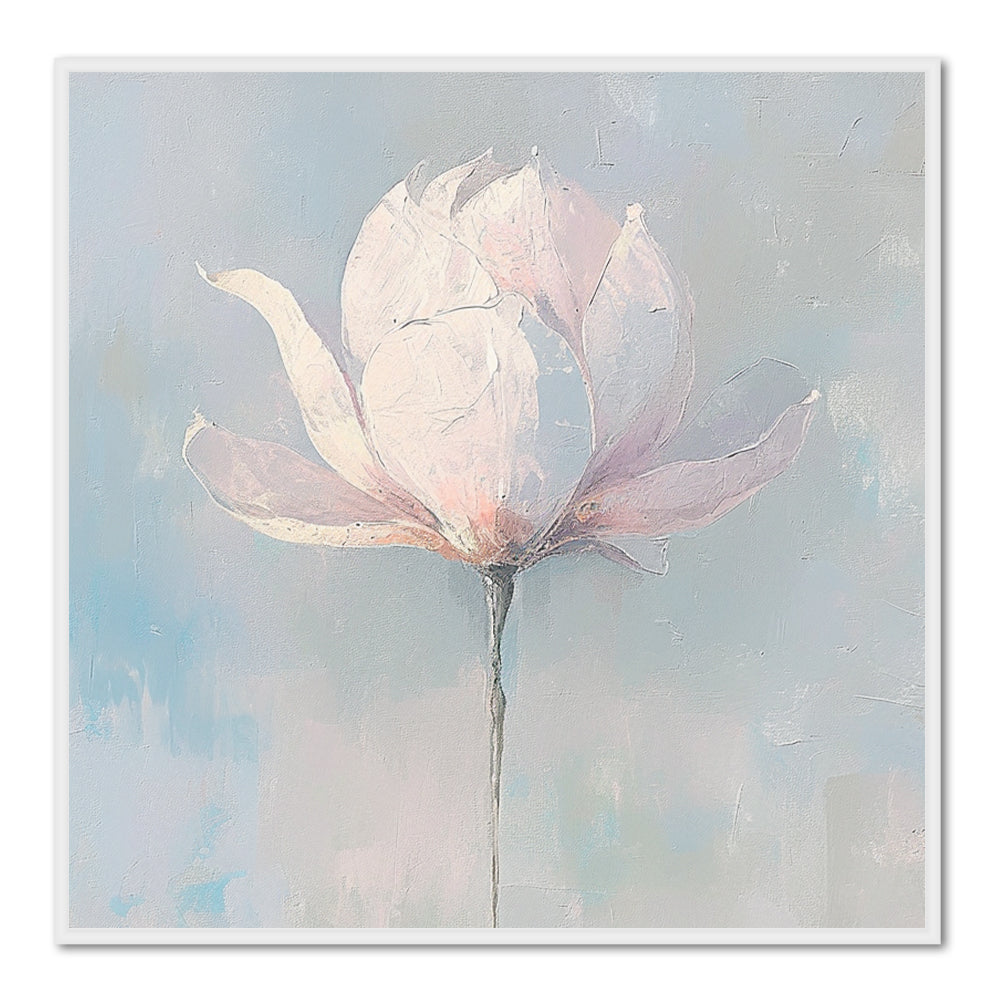 Pure Blossom – Modern Minimalist Floral Style Handmade Oil Painting Wall Art