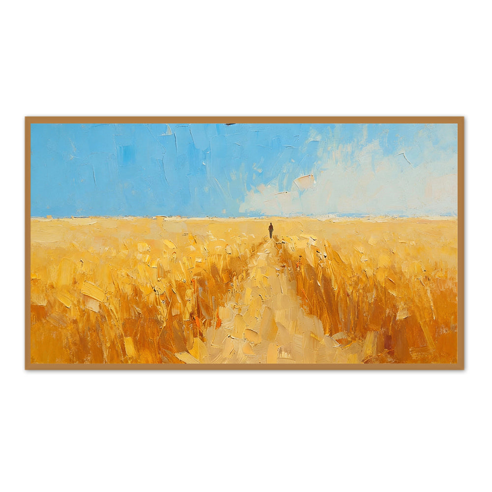Path of Light – Impressionist Landscape Texture Painting, Handmade Oil Wall Art-Landscape Orientation