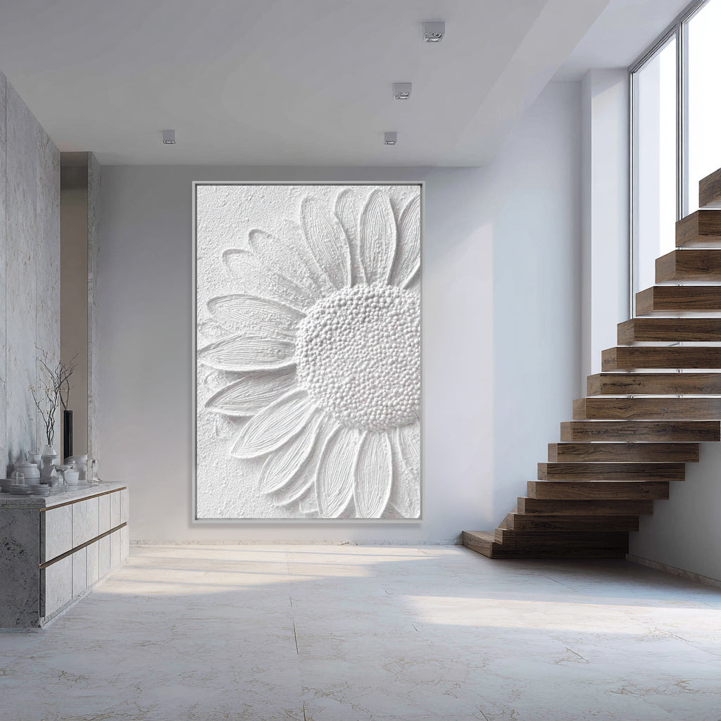 Handcrafted Painting Sunflower Relief A Timeless Touch of Elegance and Nature