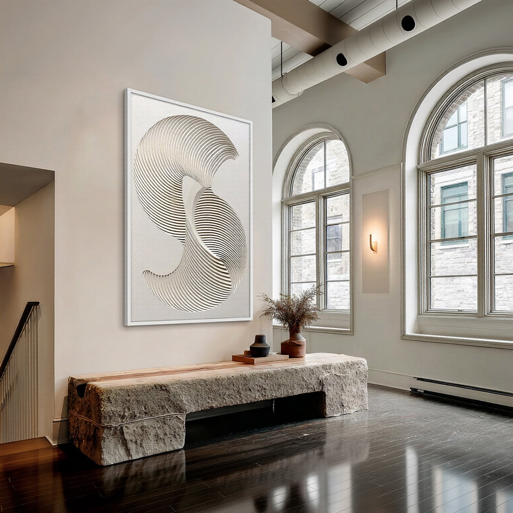 Abstract Wave Sculpture - Handcrafted Wall Art, Paper Art, Unique Art Piece