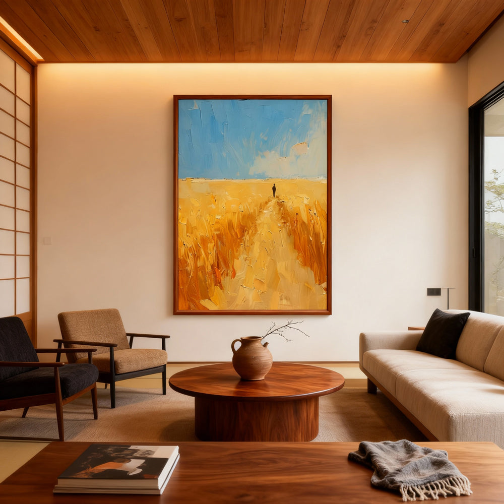 Path of Light – Impressionist Landscape Texture Painting, Handmade Oil Wall Art