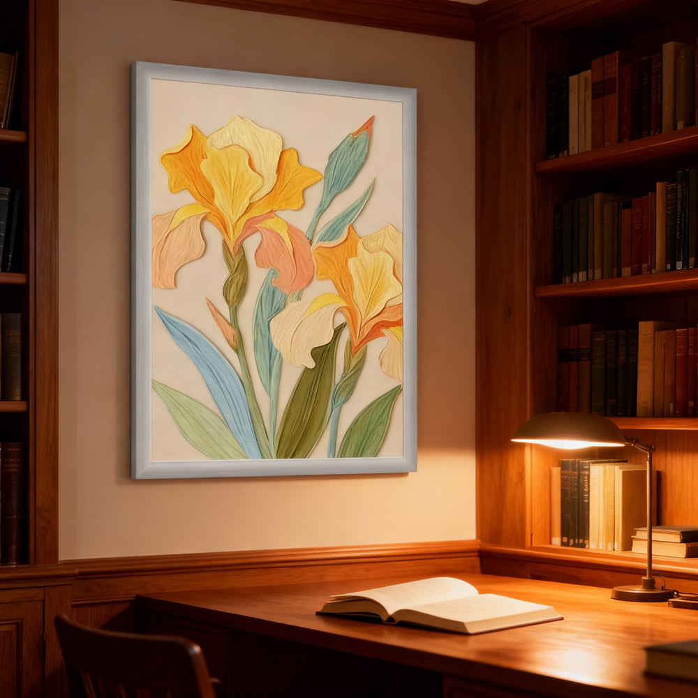 Summer Iris Garden - Impressionist Style Hand-Painted Oil Painting