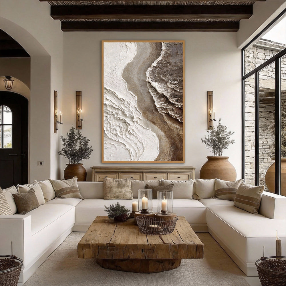 Tidal Symphony Handcrafted Painting-Portrait Orientation