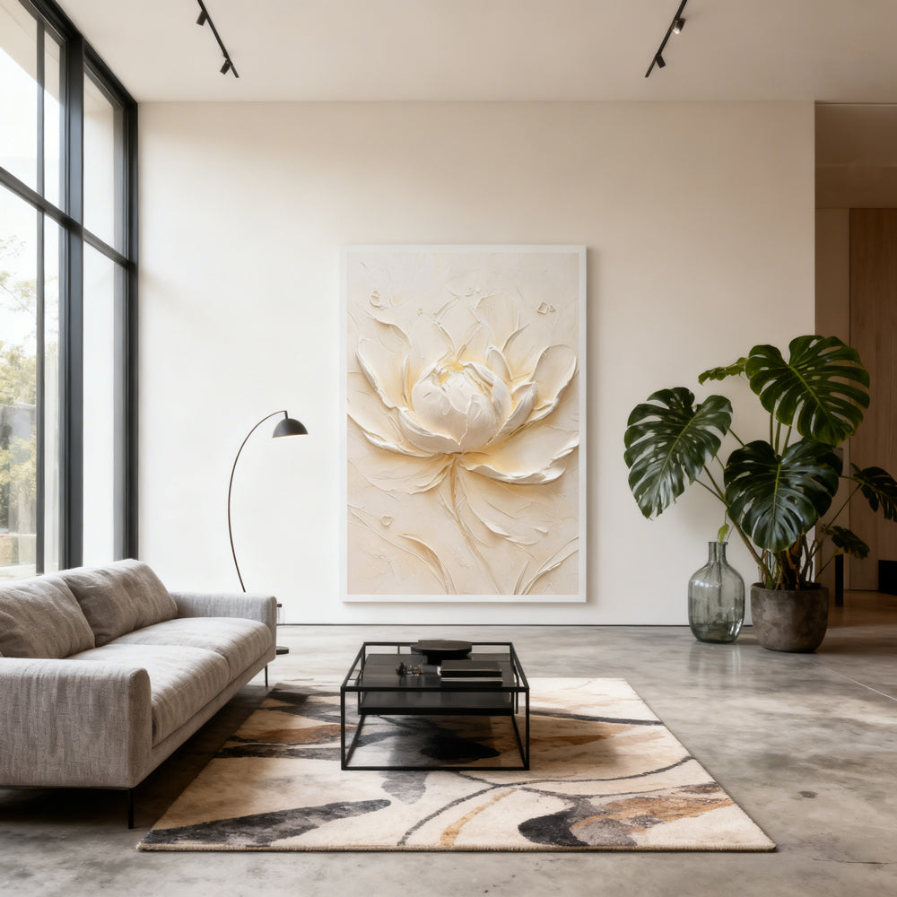 Radiant Petal Texture Art – Impressionistic Floral Style Handmade Oil Painting Wall Art